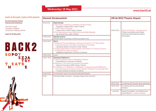 Back2 Sopot Poetry Theatre Conference and Festival 2011